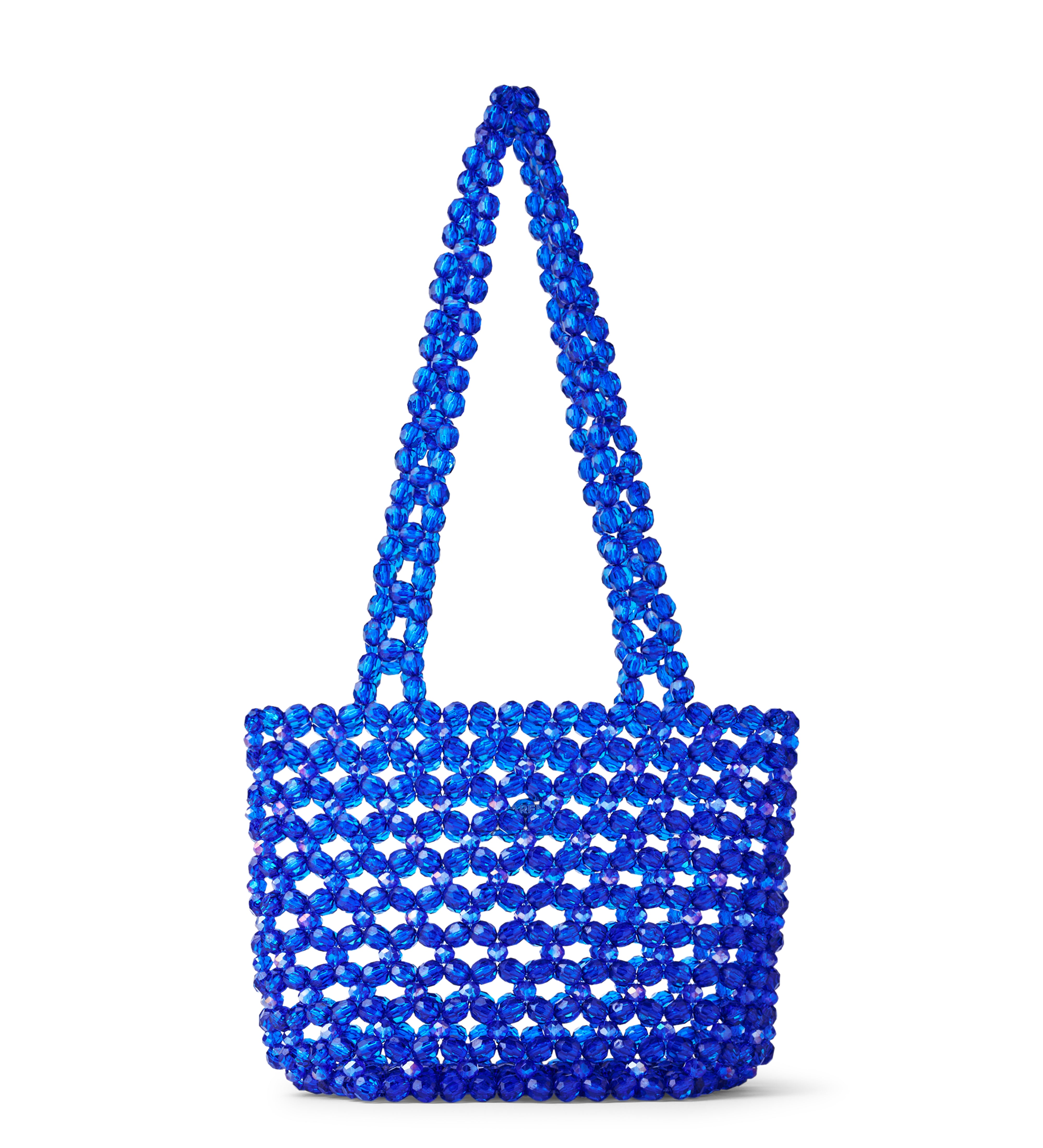 Azura glass beaded shoulder bag in royal blue by MAREN LILIAN