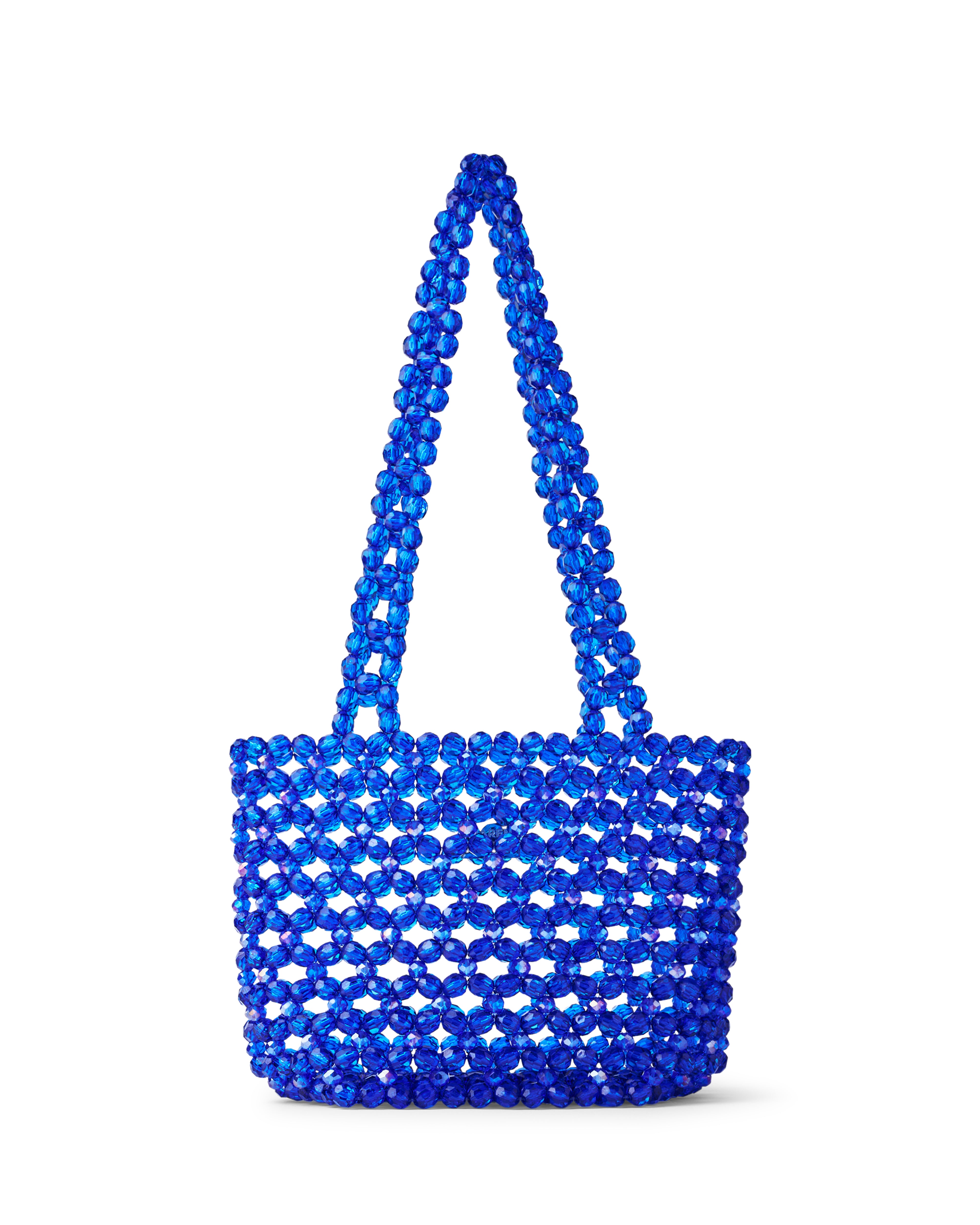 Azura glass beaded shoulder bag in royal blue by MAREN LILIAN