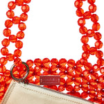 Azura glass beaded shoulder bag in red by MAREN LILIAN