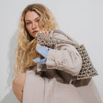 Azura glass beaded shoulder bag in silver by MAREN LILIAN 